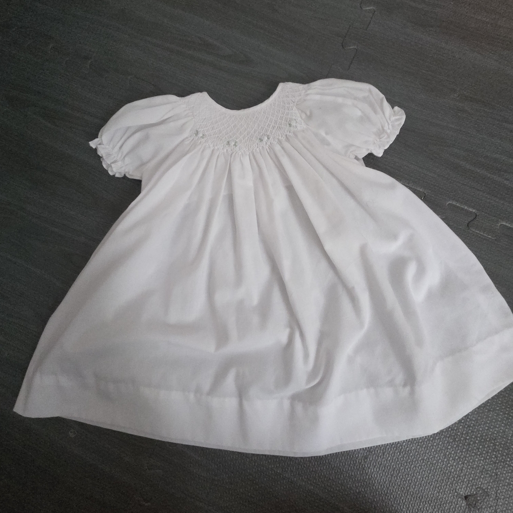 EPetit Ami White Smocked Dress Petit Ami